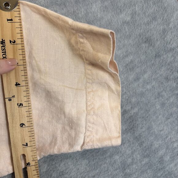 Chicos Linen Zip Up Jacket M Pink Eyelet 3/4 Sleeve Tunic Pockets Lagenlook‎ - Picture 15 of 16